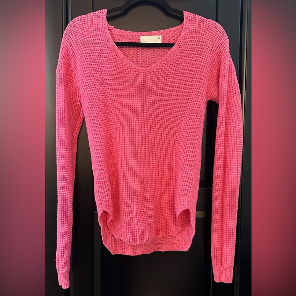Aritzia Wilfred Free Wolter Sweater Waffle Knit V Neck Merino Wool Size XXS